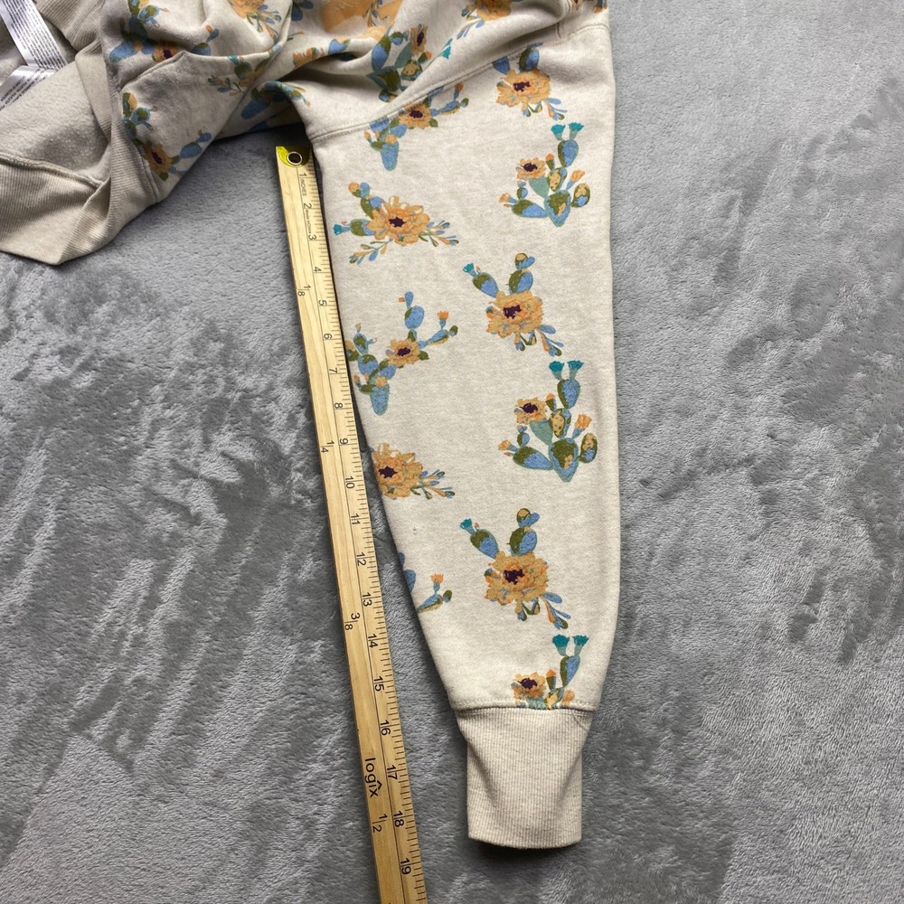 Ariat REAL Womens Cactus Floral Print Hoodie Sweatshirt Cream Small Grunge - Picture 5 of 9